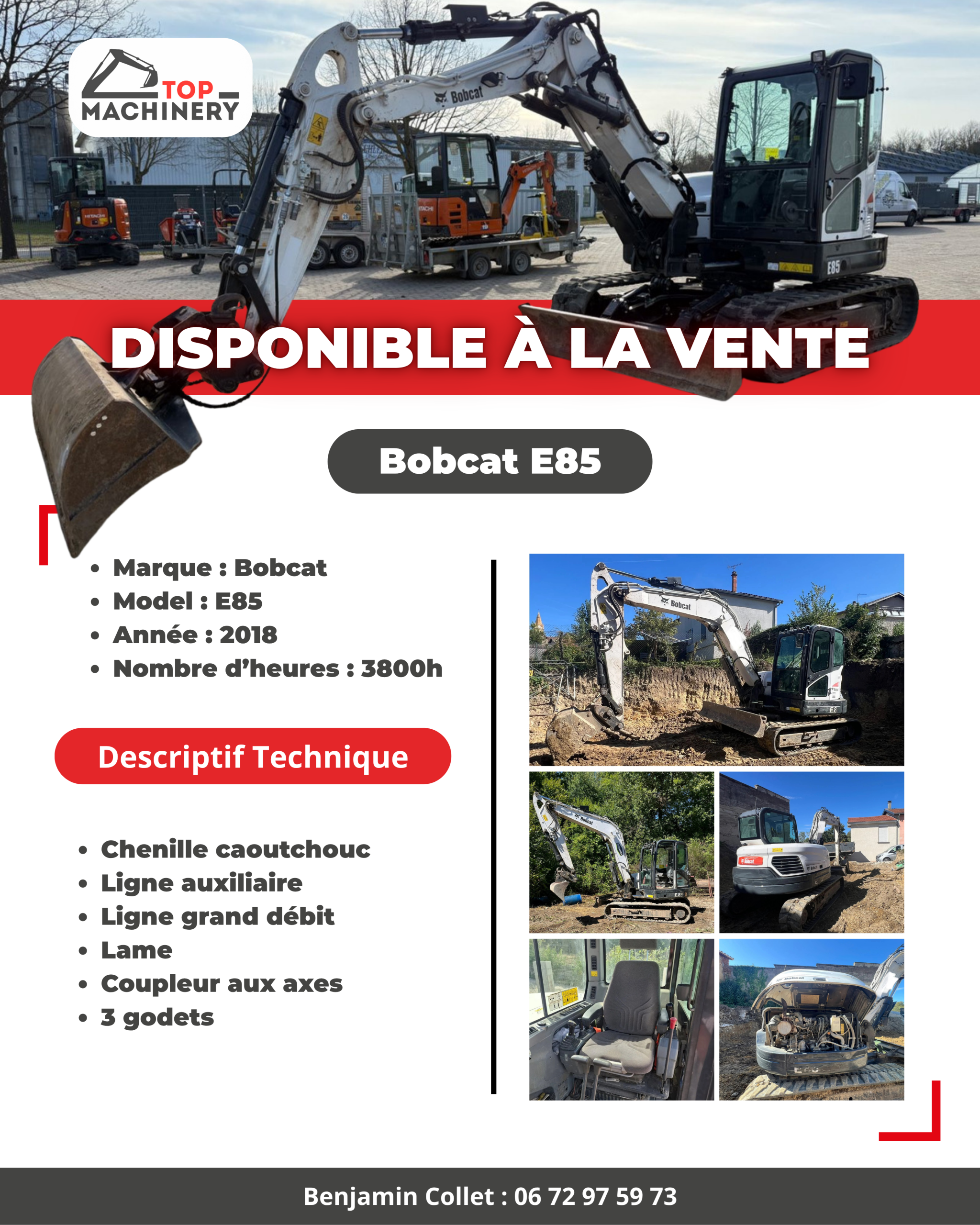Présentation commerciale TOP MACHINERY — Bobcat E85