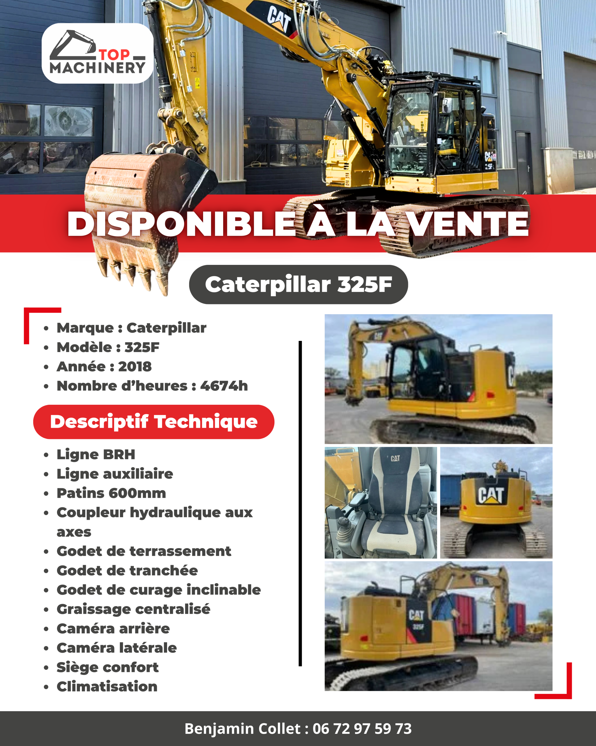 Présentation commerciale TOP MACHINERY — Caterpillar 325F